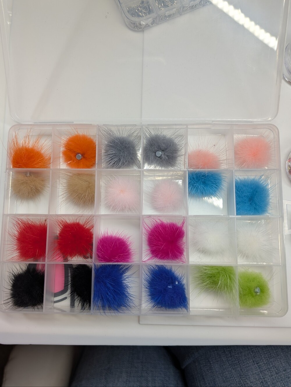 Pom Pom 3D Nail Puffs, 12 Pair, New